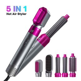air aces UK - Hair Dryers Comb 5 in 1 Air Brush Professional Electric Curling Iron Straightener Hairs Dryer Styling Tools Household Air Wrap Cur319M