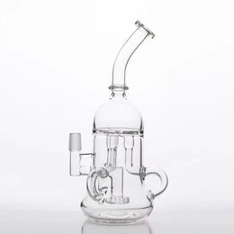 ash catchers Hookahs shisha Three hole reflux hookah glass Swiss perc water pipe oil drilling rig shower head Philtre full height 10.6 inches