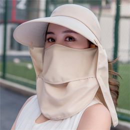 Wide Brim Hats Summer Women UV Protection Sun Hat Face Neck Outdoor Camping Fishing Sunscreen Scarves Flap Cap Gorras Mujer A30 Delm22