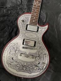 Electric guitar aluminum printing rosewood fingerboard silver accessories top-level guitar support customized guitar free s