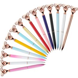 Creative metal ballpoint pen diamond butterfly office stationery fashion advertising pen LK142