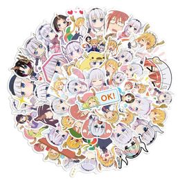 Waterproof sticker 50PCS Kawaii Anime Stickers Miss Kobayashi's Dragon Maid Vinyl Decals for Scrapbooking Laptop Luggage Car Kids Girl Sticker Toys Car stickers