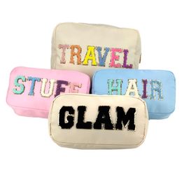 Cosmetic Bags & Cases 10pcs/set Comes With Tide Letter Patch Nylon Waterproof Bag Large-capacity Daily Necessities Storage BagCosmetic
