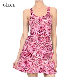Colourful Rose Flower Dresses Women 3D Print Summer Dress Sleeveless Casual Party Sexy Fashion Slim Dress 220617
