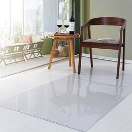 PVC Transparent Waterproof D' Water Rectangular Pad Wooden Floor Protection Mat Non-slip Carpet Plastic Door Area rug 220401