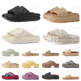 Fashion Mens Womens Sandals G Slippers Slide Designer Luxury Flat High Heels Flip Flops Shoes Embroidered Platforms Foam Rubber Sandal Soft Leather Summer Shoes