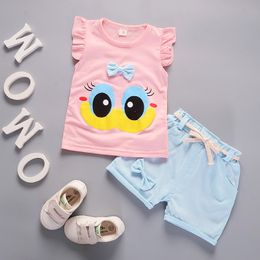 Summer Cute Cartoon 2PCS Kids Baby Girls Floral T shirt Top Shorts Pants Set Clothes Clothing Sets 220620