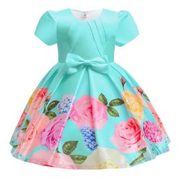 Gorgeous Princess Flower Print Dresses For Parties Girl Kid's Bridesmaid Dress Elegant Tutu 2-10Y Children Clothes Vestidos