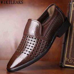 Black Designer Men Dress Shoes Leather Brown Slip on White Loafers Luxury Chaussure Homme Luxe Marque Scarpe220513