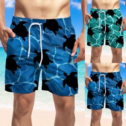 Men's Shorts Swim Suit Mens Med Men's Summer Printed Beach Short Casual Loose Fashion Tether Pocket Board Soft Cool ShortsMen's