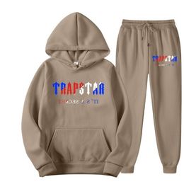 Sportswear TRAPSTAR brand printed sportswear Men's 16-colour Warm two-piece hoodie sweatshirt set 220610