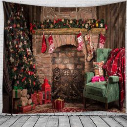 Christmas Decoration Carpet Bedroom Tapestry Party Background Wall J220804