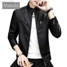 Maxulla Autumn Men Pu Jackets Casual Warm Motorcycle Leather Jacket Male Slim Fit Streetwear Biker Leather Jackets Men Clothing L220801