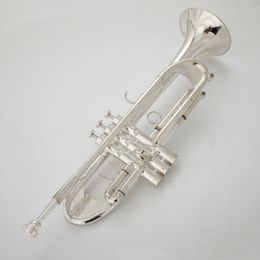 Trumpet B Flat Silver Plated Professional Trumpet Trumpet Instrument with Case