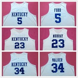 Nikivip Kentucky Wildcats College UK Devin Booker 1 Basketball Jersey Rajon Rondo 4 Travis Ford 5 Jamal Murray 23 Kenny Walker 34 Men's Stitched