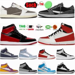 Low Reverse Mocha Black Phantom 1 Basketball Shoes 1s Mens Womens Mid University Patent Bred Stage Haze Hyper Royal College Grey Sports Sneakers With Box Trainers