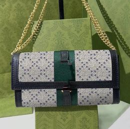 Designer Chain Shoulder Bag Cluth Handbags Purse Canvas Leather Push Fashion Letters Banknote Clip Credit Card Holder Women Crossbody Bag