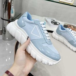 Casual Shoes Designer women Sneakers Real Leather Platform Trainers Cloth Lace-up Runner Breathable Canvas catwalk Shoe Rubber sole size