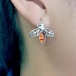 Dangle & Chandelier Ephalus Simple And Fashionable Version Of Small Bee Earrings Gothic Retro Amber Couple Banquet Party Gift WholesaleDangl