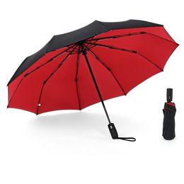 1pcs Windproof Double layer Automatic Folding Umbrella Female Male Ten Bone Car Luxury Large Business Rainproof Gift Umbrella 210320