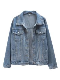 Women's Jackets Denim Woman Jacket Winter 2022 Jean Long Sleeve Turn-down Collar Female Outerwear Fall Loose Korean FashionWomen's