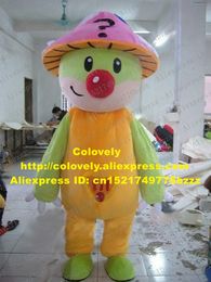 Mascot doll costume Fancy Green Mushroom Boy Mascot Costume Mascotte Penester Mole Manor With Large Pink Hat Orange Clothes Adult No.2830 Fr