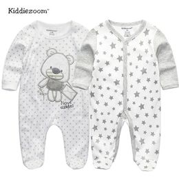 2 Pcs Full Sleeve Cotton Infantis Baby Clothing Romper Cartoon Costume Ropa 3 6 9 12 M Newborn Boy Girl Clothes