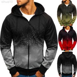 Men Casual Hoodies Men 3D Digital Printing Hooded Sweater Jacket Men Hip-Hop Zip Hoody Sportswear Tracksuit Male streetwear L220730