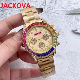 Famous all dials working classic designer watch 40mm Luxury Fashion Color Crystal Diamonds Ring Men Women Business Success Prefer Looking Luxury Gift Wristwatch