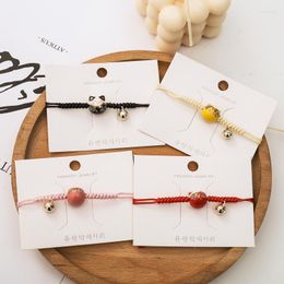 Link Chain INS Special-Interest Design Ceramic Kitty Couple Bracelet Female Simple Student Hand-Woven Red Rope Girlfriends