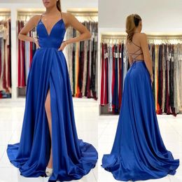 Sexy Backless High Split Bridesmaid Dresses 2022 New Spaghetti Straps Simple Party Gowns Plus Size Bridesmaid Prom Wears BC9431