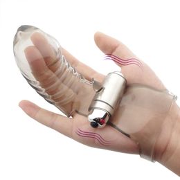 Silicone Vibrating Finger Sleeve Intimate sexy Products Vaginal Clitoris Stimulation Massager Bullet Vibrators For Women