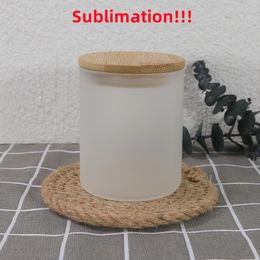 6oz Sublimation Blanks Glass Candle Jar With Bamboo lids Sublimation Glass Beer Mugs for Making Candles Candle Tins Candle Containers