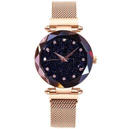 Wristwatches Amxiu Fashion Milan Watch Strap Starry Sky Magnet Lazy For Girl Gift And Woman