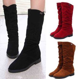 2022 Snow Boots Women Winter Shoes Casual Woman High Boots Black Red Soft Comfortable Ladies Booties Female Footwear Y220707