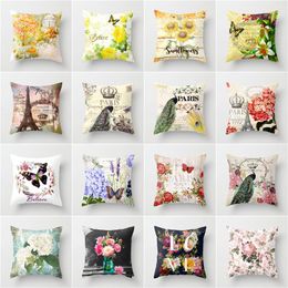 country cushions Canada - Cushion Decorative Pillow Country Cover Butterfly Case Sofa Cushion Office Pillowcase Car Home Decor Flowers Throw Pillows For Bedroom