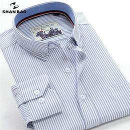 6XL 7XL 8XL 9XL 10XL Elegant Classic Youth Men's Business Casual Striped Long Sleeve Shirt Autumn Brand big Size Loose 220322