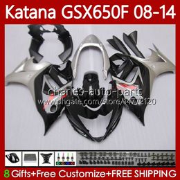 Black silver Bodys For SUZUKI KATANA GSXF 650 GSX-650F GSX 650F Bodywork 120No.31 GSXF650 GSX650F 08 09 10 11 12 13 14 GSXF-650 2008 2009 2010 2011 2012 2013 2014 Fairing