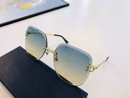 Luxury Designer Sunglasses Mens Retro Big Frame Brand Design Vintage 59MM Eyewear Frameless Sun glasses For Women V Shade Fashion UV