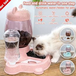 3 Colours Pet Automatic Feeder Stuff Dog Cat Drinking Bowl For s Water Feeding Large Capacity Dispense 220323