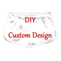 DIY Custom Design Printed 3d Shorts women Elastic Waist Summer Quick Dry Beach shorts Drop 220708