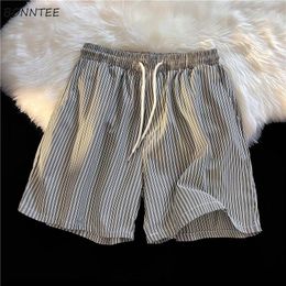 Men's Shorts Board Striped Men Grey Summer Breathable Thin All-match Teens Simply Japanese Cool Handsome Hip Hop Trousers Lounge BFMen's
