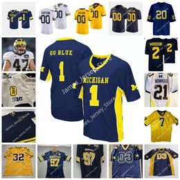 NCAA Stitched Michigan Wolverines Football Jersey 86 Luke Schoonmaker 15 Alan Bowman TJ Guy 29 Joey Velazquez German Green Ronnie Bell Tommy Doman Dominick Giudice