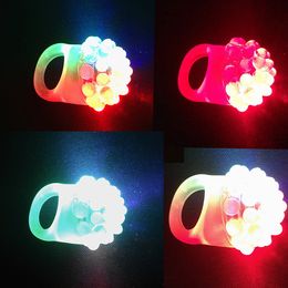 2021 new Flashing Bubble Ring Rave Party Blinking Soft Jelly Glow Hot Selling! Cool Led Light Up