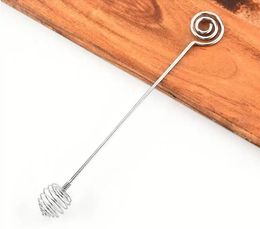 304 Stainless Steel Honey Spoons Mini Prevent Rusting Egg Whisk Screw Spin Stirring Rod Kitchen Accessories 20.5cm Jam Spoon SN4722