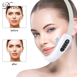 Electric V-Face Shaping Massager Intelligent Face-Lifting Device Slimming Micro-current DoubleChin Reducer for Tightening Skin220429