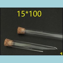 Packing Bottles Office School Business Industrial Plastic Test Tube With Cork Stopper 4-Inch 15X100Mm 11Ml Cl Dhxcl