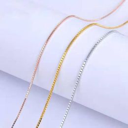 Chains 1.2/1.5mm Width Stainless Steel Gold Silver Colour Box Chain Necklace 47CM 4cm Extend Link Women's Jewellery Wholesale FreeChains Si