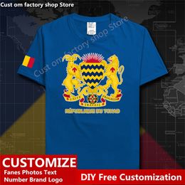 CHAD Flag T shirt DIY Custom Jersey Fans Name Number Brand Cotton T shirts Men Women Loose Casual Sports T shirt 220616