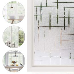 Window Stickers 100cm Anti-Lighting Frosted Glass Landscape Cross Pattern Opaque Toilet Anti-peep Shading Privacy Decal PaperWindow
